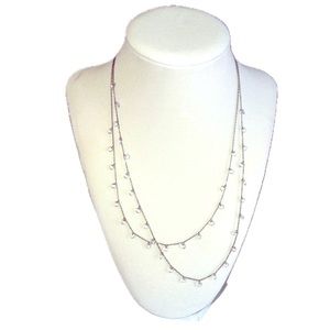 Sterling Silver and Teardrop Crystal Necklace